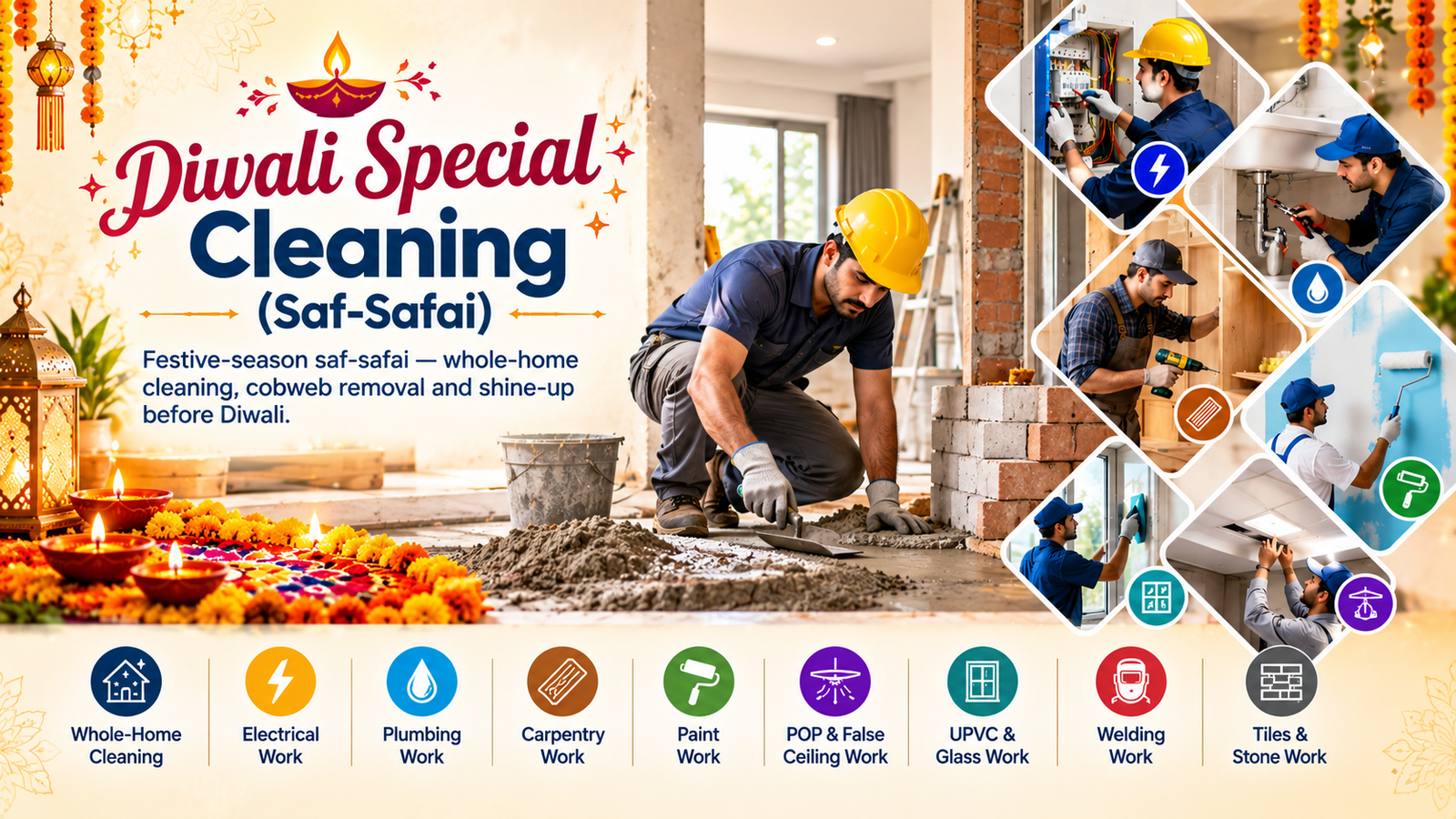 Diwali Special Cleaning (Saf-Safai) service